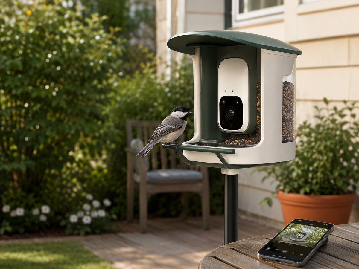 Smart bird feeder with a camera